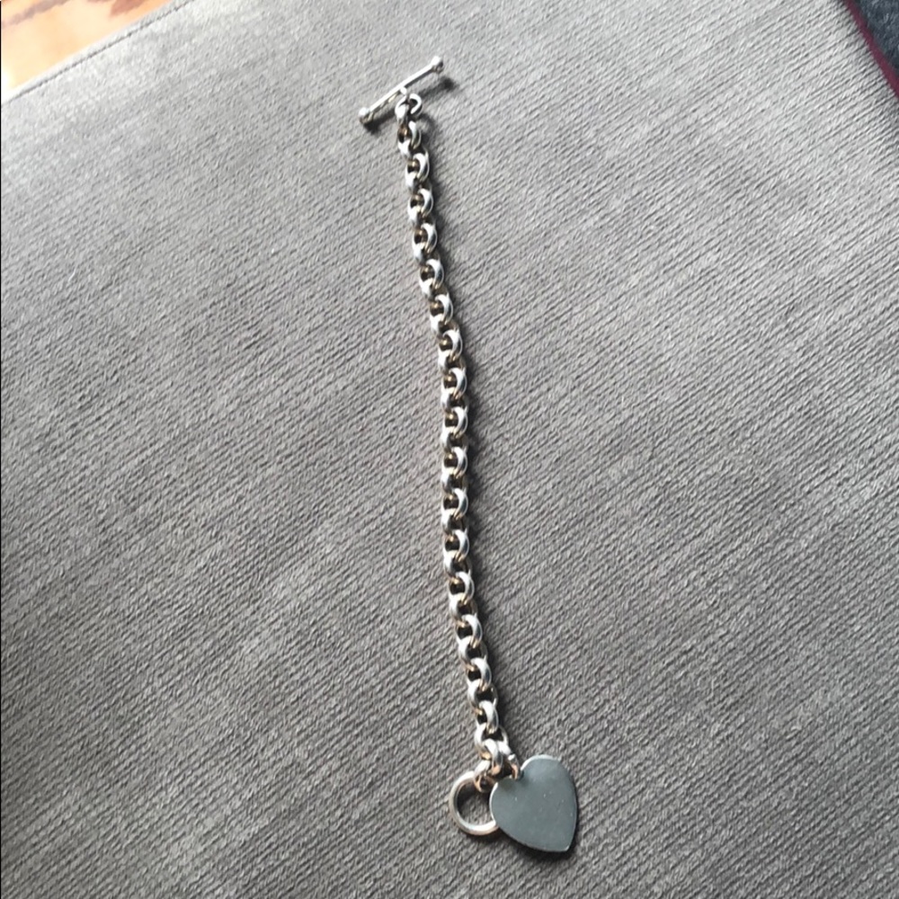 Sterling silver heart clasp bracelet